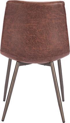 Liberta Stripes Καρέκλες Τραπεζαρίας με Υφασμάτινη Επένδυση Καφέ-Gunmetal Σετ 2τμχ 48x56x80cm 03-1117