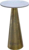 Liberta Στρογγυλό Βοηθητικό Τραπεζάκι Cono Αλουμινίου Λευκό-Antique Brass Μ29xΠ29xΥ43cm 04-0887