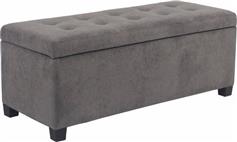 Liberta Tip Σκαμπό Σαλονιού με Αποθηκευτικό Χώρο Επενδυμένο με Ύφασμα Γκρι 102x42x40cm 16-0814