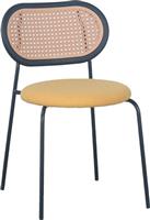 Liberta Vintage Καρέκλες Τραπεζαρίας Μεταλλικές Κίτρινο Σετ 4τμχ 47x55x76cm 03-1063