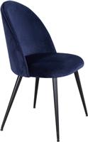 Liberta Zizel Καρέκλες Τραπεζαρίας Βελούδινες Midnight Blue Σετ 4τμχ 47x56.5x84cm 03-0865