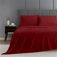 Lino Baila Σετ Σεντόνια Υπέρδιπλα 220x240cm Bordo 4τμχ 1500005152