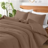 Lino Basico Σετ Σεντόνια Υπέρδιπλα 240x260cm Mocca 4τμχ 1500005123