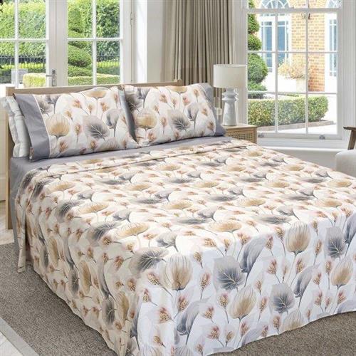 Lino Bedzen Σετ Σεντόνια Υπέρδιπλα 240x260cm Light Grey 4τμχ 1500005055