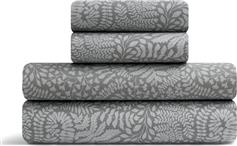 Lino Beliz Σετ Σεντόνια Υπέρδιπλα 240x260cm Γκρι 4τμχ 1500005495