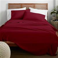 Lino Claro Σεντόνι Ημίδιπλο με Λάστιχο 120x200+30cm Burgundy 1000002833