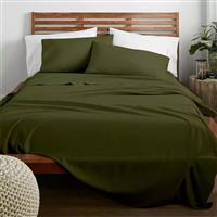 Lino Claro Σεντόνι Ημίδιπλο με Λάστιχο 120x200+30cm Khaki 1000002832