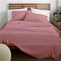 Lino Claro Σεντόνι King Size με Λάστιχο 180x200+30cm Rose 1000002883