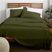 Lino Claro Σεντόνι Μονό με Λάστιχο 100x200+30cm Khaki 1000002817
