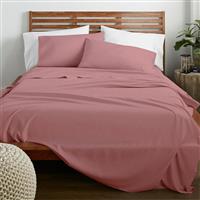 Lino Claro Σεντόνι Μονό με Λάστιχο 100x200+30cm Rose 1000002808
