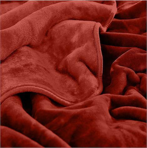 Lino Cobertor Κουβέρτα Βελουτέ Υπέρδιπλη 220x240cm Bordo 1300001450