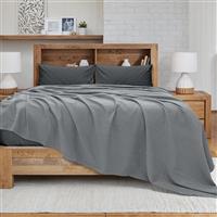 Lino Cocoon Κουβέρτα Πικέ Μονή 170x240cm Γκρι 1300002004