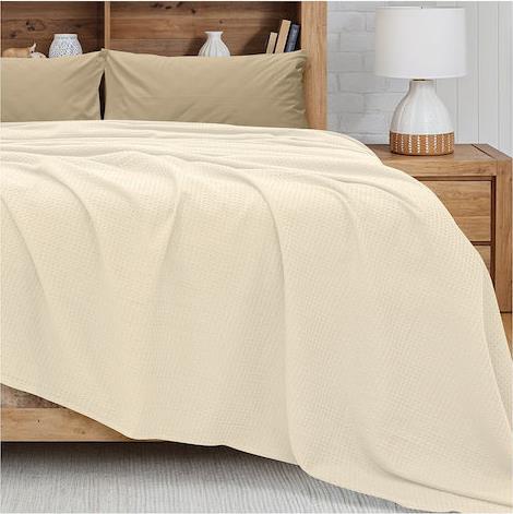 Lino Cocoon Κουβέρτα Πικέ Υπέρδιπλη 240x260cm Εκρού 1300002023