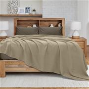 Lino Cocoon Κουβέρτα Πικέ Υπέρδιπλη 240x260cm Μόκα 1300002008