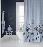 Lino Dandelion Κουρτίνα Μπάνιου Υφασμάτινη 180x200cm Γαλάζια