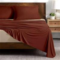 Lino Doble Σετ Σεντόνια Υπέρδιπλα 240x260cm Cream-Terracotta 4τμχ 1500005226