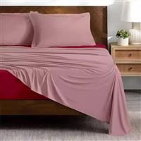 Lino Doble Σετ Σεντόνια Υπέρδιπλα 240x260cm Pink-Red 4τμχ 1500005222