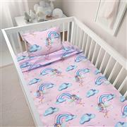 Lino Enhanced Rainbow Σετ Βρεφικά Σεντόνια Κούνιας Βαμβακερά Pink 120x180cm 4500001156