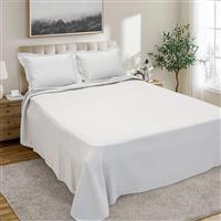 Lino Felicita Κουβέρτα Πικέ Υπέρδιπλη 240x260cm White 1300001821