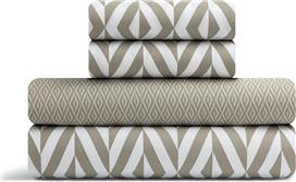 Lino Ikat Σετ Σεντόνια King Size 260x270cm Μπεζ 4τμχ 1500005527