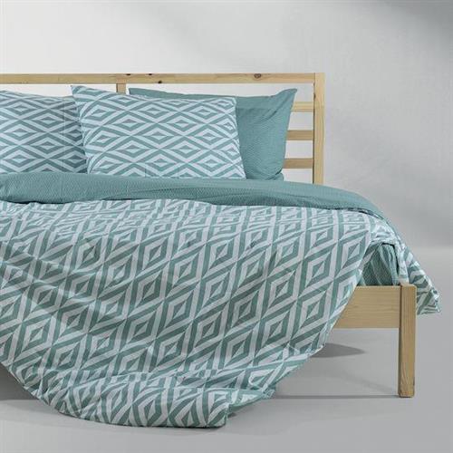 Lino Ikat Σετ Σεντόνια King Size 260x270cm Μέντα 4τμχ 1500005529