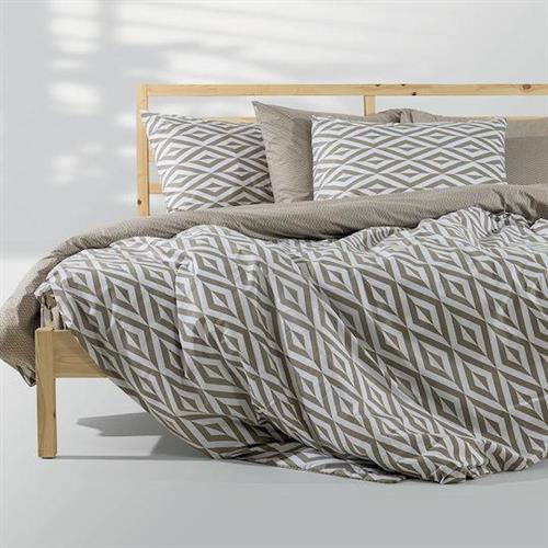 Lino Ikat Σετ Σεντόνια Μονά 170x260cm Μπεζ 3τμχ 1500005467