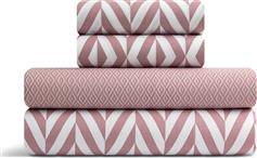Lino Ikat Σετ Σεντόνια Μονά 170x260cm Dusty Pink 3τμχ 1500005470