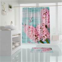Lino Lilac Κουρτίνα Μπάνιου Υφασμάτινη 180x200cm Lilac