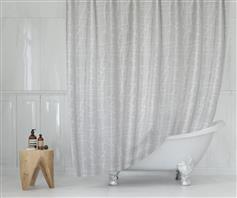 Lino Marble Κουρτίνα Μπάνιου Υφασμάτινη 180x200cm White