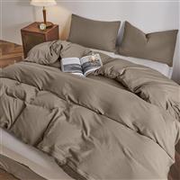 Lino Moderna Σετ Σεντόνια Μονά με Λάστιχο 100x200+32cm New Taupe 3τμχ 1500005176