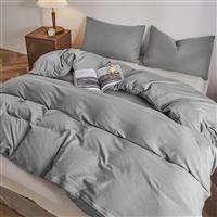 Lino Moderna Σετ Σεντόνια Μονά με Λάστιχο 100x200+32cm DGrey 4τμχ 1500005168