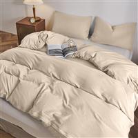 Lino Moderna Σετ Σεντόνια Υπέρδιπλα με Λάστιχο 160x200+32cm Beige 4τμχ 1500005165