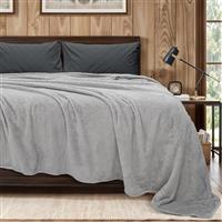 Lino Napnest Κουβέρτα Fleece Υπέρδιπλη 220x240cm Ανοιχτό Γκρι 1300002079