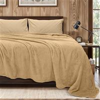 Lino Napnest Κουβέρτα Fleece Υπέρδιπλη 220x240cm Μπεζ 1300002074
