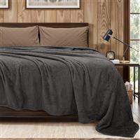 Lino Napnest Κουβέρτα Fleece Υπέρδιπλη 220x240cm Σκούρο Γκρι 1300002080