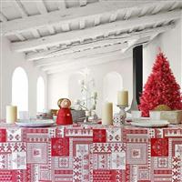 Lino Ornamayo Χριστουγεννιάτικο Τραπεζομάντηλο Υφασμάτινο Κόκκινο Μ140xΠ140cm 6000000151