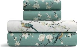 Lino Parrots Σετ Σεντόνια King Size 260x270cm Πετρόλ 4τμχ 1500005535