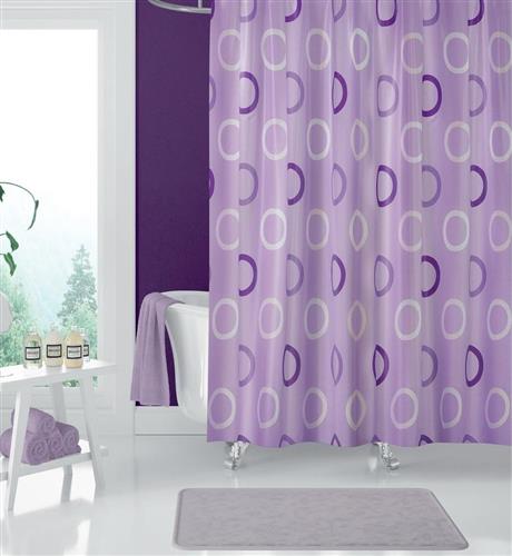 Lino Rings Κουρτίνα Μπάνιου Υφασμάτινη 180x200cm Lilac