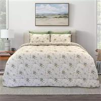 Lino Rosalie Σετ Σεντόνια Ημίδιπλα με Λάστιχο 105x200cm Green 3τμχ 1500004927