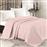 Lino Safari Κουβέρτα Πικέ Υπέρδιπλη με Κρόσσια 220x240cm Ροζ