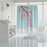 Lino Sakura Κουρτίνα Μπάνιου Υφασμάτινη 180x200cm Aqua