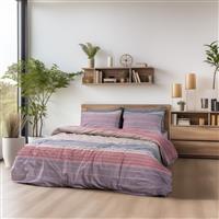 Lino Serica Σετ Σεντόνια Υπέρδιπλα με Λάστιχο 170x200+32cm Λιλά 4τμχ 1500005453