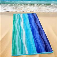 Lino Shades of Wave Πετσέτα Θαλάσσης Βαμβακερή Γαλάζια 180x90cm 2200000855