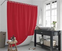 Lino Solid Κουρτίνα Μπάνιου Υφασμάτινη 180x200cm Red