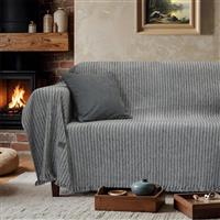 Lino Velora Ριχτάρι Διθέσιου Καναπέ 180x250cm Γκρι 3000004488