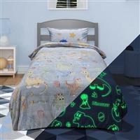 Lino Volcano Κουβέρτα Fleece Φωσφορίζουσα Grey-Ciel 160x220cm 1300001806