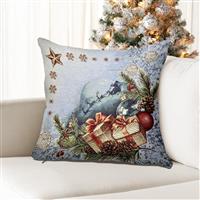 Lino Χριστουγεννιάτικη Διακοσμητική Μαξιλαροθήκη Τετράγωνη Blizard Γαλάζιο 45x45cm 3200001269