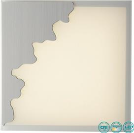 Luce Μοντέρνα Γυάλινη Πλαφονιέρα Οροφής με Ενσωματωμένο LED σε Γκρι χρώμα 38cm I-CHIC-Q38