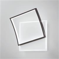 Luce Μοντέρνα Γυάλινη Πλαφονιέρα Οροφής με Ενσωματωμένο LED σε Μαύρο χρώμα 42cm LED-AYRTON-Q42-NER