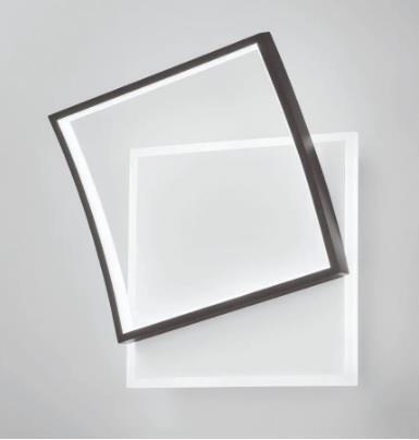 Luce Μοντέρνα Γυάλινη Πλαφονιέρα Οροφής με Ενσωματωμένο LED σε Μαύρο χρώμα 42cm LED-AYRTON-Q42-NER